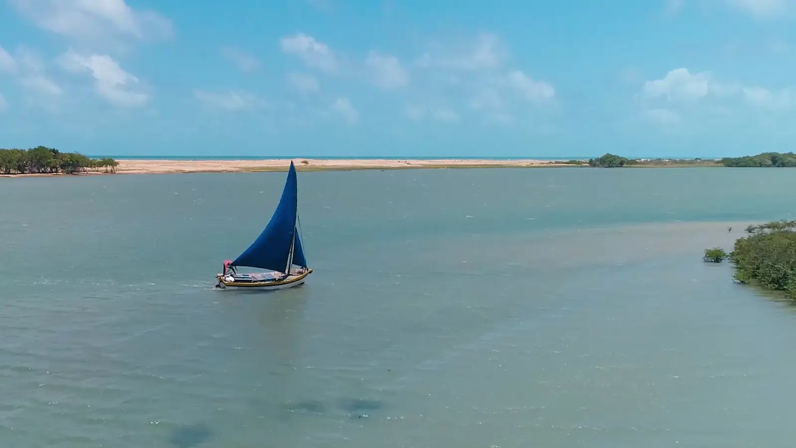 Imagem do braço de mar da Ilha do Guajiru, extraída do filme do empreendimento